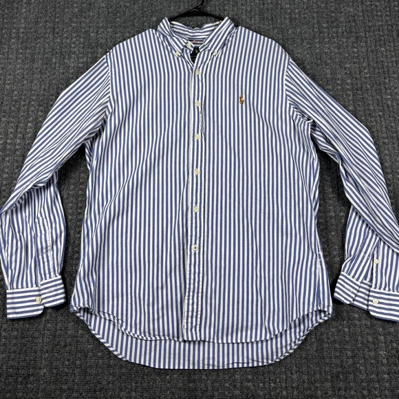 Ralph Lauren Other - Ralph Lauren Striped Oxford Button Down Shirt Large Blue White Long Sleeve Pony